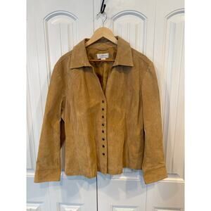 CJ Banks Tan Snap Front Jacket SIze 1X